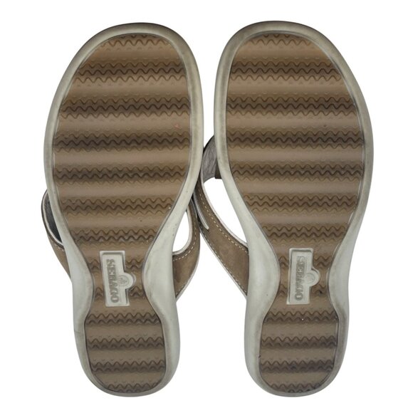 Sebago Comfort Flip Flop Sandals Suede Tassel Tan Size 6 - Picture 11 of 11